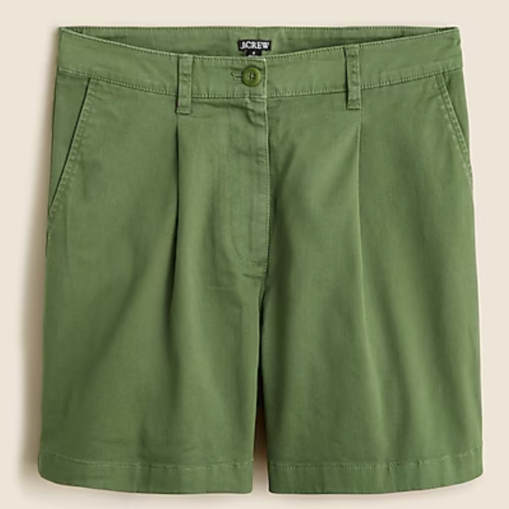 NWT J Crew Pleated capeside chino short in Utility Green 5” inseam size 10 #L04 - Picture 2 of 11